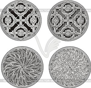 Set of round knot decorations - vector clip art