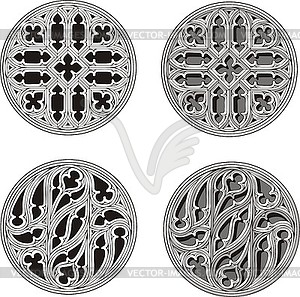 Set of round knot decorations - vector clipart