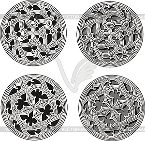 Set of circular ornate patterns - vector clipart