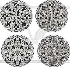 Set of round ornate patterns - vector clip art