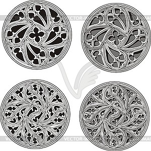 Set of round ornamental patterns - vector clipart