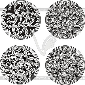 Set of round ornamental patterns - vector image