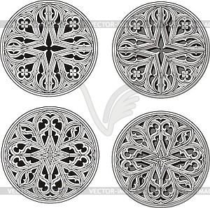 Set of round ornate patterns - vector clipart