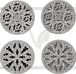 Set of round ornamental patterns - royalty-free vector clipart