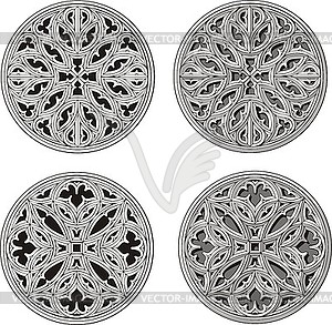 Set of round ornamental patterns - vector image