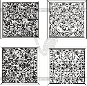 Set of square ornamental patterns - vector clipart