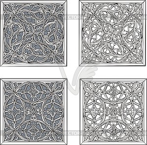 Set of rectangular ornamental patterns - vector clipart