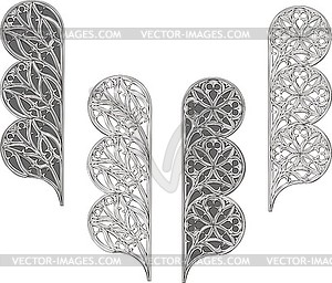 Set of ornamental patterns made of three circles - vector clip art