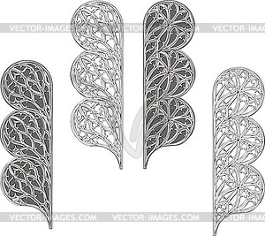 Set of ornamental patterns made of three circles - vector image