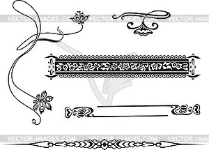 Floral vignettes in art nouveau style - vector clip art