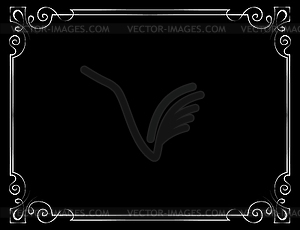 Vintage frame on black background - vector clipart