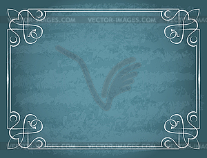 Vintage frame on blue background - vector image