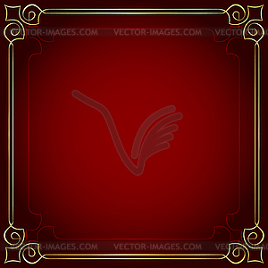 Beautiful frame on red background - vector clipart