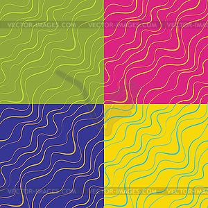 Набор из четырех бесшовные фоны с разноцветными - векторный клипарт / векторное изображение