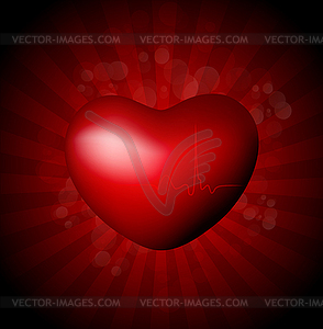 Сердце на красном фоне - клипарт в векторе / векторное изображение