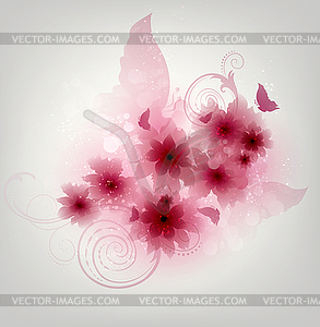Цветочный фон - изображение в векторе / векторный клипарт