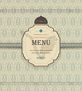 Урожай меню ресторана - векторизованное изображение клипарта