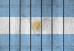 Wooden Flag Of Argentine - royalty-free vector image