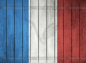 Wooden Flag Of France - vector clipart