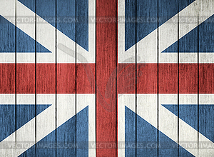 Wooden Flag Of Great Britain - vector image