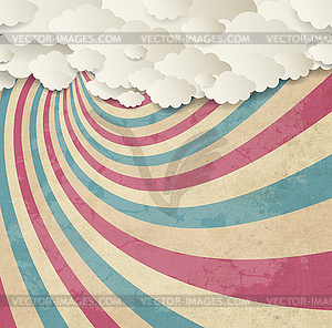 Vintage Background With Clouds - vector clipart