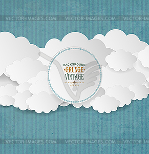 Vintage Background With Clouds - vector clip art