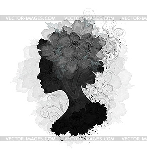 Floral Woman - vector clipart