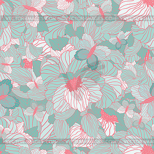 Seamless Summer Floral Pattern - vector clip art