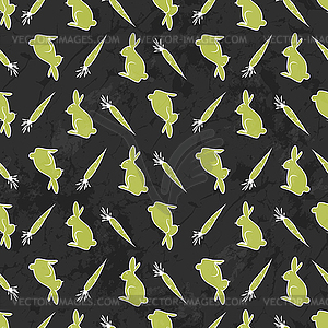 Seamless Pattern With Carrot And Bunny - royalty-free vector image
