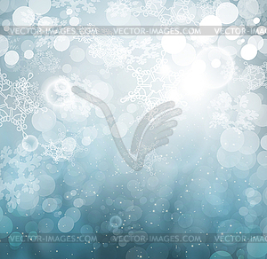 Красивые зимние Абстрактный Снежинки фон - векторизованное изображение клипарта