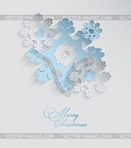 Christmas 3D Snowflakes Background - vector image