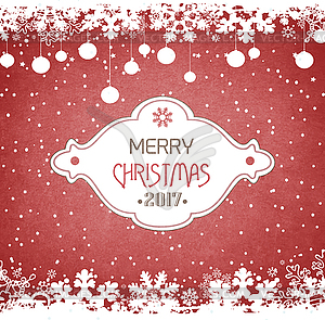 Grunge Christmas And New Year Background - vector image