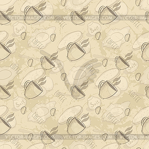 Pattern With Cup Of Coffee And Scrambled Eggs - vector image