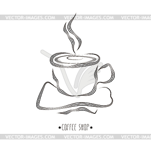 Cup Of Hot Coffee - vector clipart / vector image