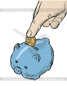 Piggy bank - vector clipart