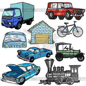 Set of transportation - vector clipart