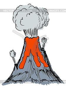 Volcano erupting - vector image