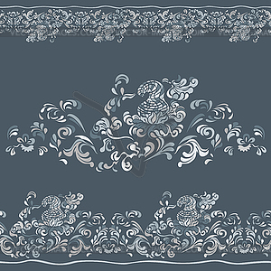 Pattern with swirling floral ornament - vector clipart