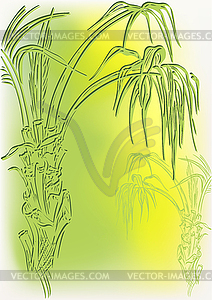 Palm tree, green silhouette - vector clipart