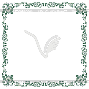 Floral fancy vintage pattern frame - vector image