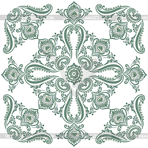Flora vintage pattern, decorative ornament motif - vector clip art