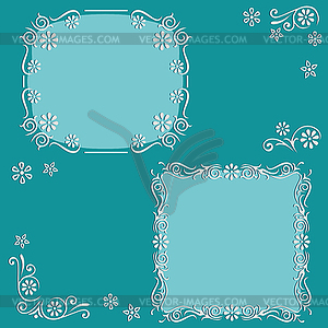 Set frames calligraphic design flower ornament - vector clipart