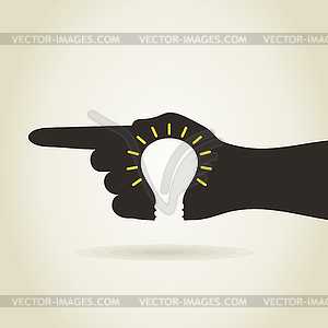 Bulb in hand - vector clipart