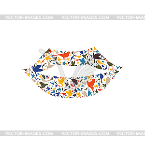 Lip bird - vector clipart