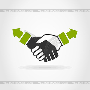 Hand shake - vector image