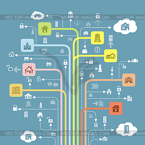 House line - vector clip art