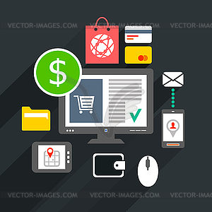 Internet purchase - vector EPS clipart