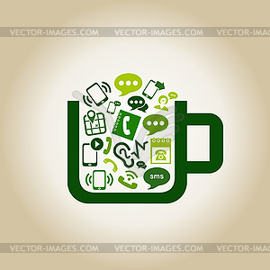 Communication cup - vector clip art