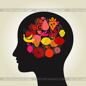 Fruit head - vector image