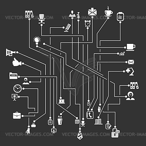 Office scheme - vector clipart